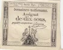 Francia 10 Sous - Women with Liberty cap on pole - 23-05-1793 - Sign. Guyon - S&eacute;rie 890