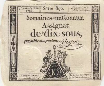 Francia 10 Sous - Women with Liberty cap on pole - 23-05-1793 - Sign. Guyon - S�rie 890