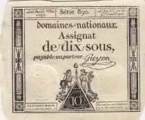 Francia 10 Sous - Women with Liberty cap on pole - 23-05-1793 - Sign. Guyon - S&eacute;rie 890