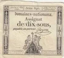 Francia 10 Sous - Women with Liberty cap on pole - 23-05-1793 - Sign. Guyon - S&eacute;rie 890