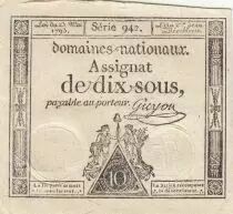 Francia 10 Sous - Women with Liberty cap on pole - 23-05-1793 - Sign. Guyon - S&eacute;rie 942
