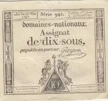 Francia 10 Sous - Women with Liberty cap on pole - 23-05-1793 - Sign. Guyon - S&eacute;rie 942
