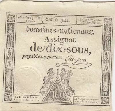 Francia 10 Sous - Women with Liberty cap on pole - 23-05-1793 - Sign. Guyon - S�rie 942