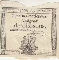 Francia 10 Sous - Women with Liberty cap on pole - 23-05-1793 - Sign. Guyon - S&eacute;rie 943