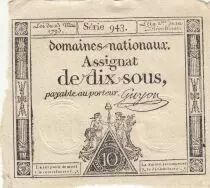 Francia 10 Sous - Women with Liberty cap on pole - 23-05-1793 - Sign. Guyon - S&eacute;rie 943