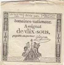 Francia 10 Sous - Women with Liberty cap on pole - 23-05-1793 - Sign. Guyon - S&eacute;rie 943