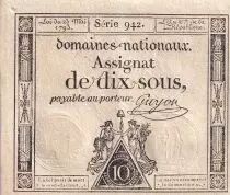 Francia 10 Sous - Women with Liberty cap on pole (23-05-1793)  - Sign. Guyon - Serial 942 - L.165
