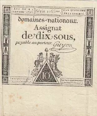 Francia 10 Sous Women (04-01-1792) - Sign. Guyon - Serial 1065