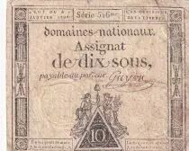 Francia 10 Sous Women (04-01-1792) - Sign. Guyon - Serial 516