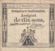 Francia 10 Sous Women, Liberty cap (24-10-1792) - Sign. Guyon - Serial 675