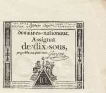 Francia 10 Sous Women with Liberty cap on pole (24-10-1792) - Sign. Guyon