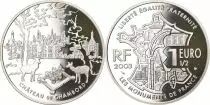 Francia 100 Francs  - 15 Euros - Chambord Castle - 2003 - Silver - with certificat
