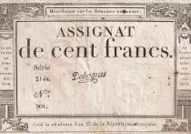 Francia 100 Francs - 18 Nivose An III - (07.01.1795) - Sign. De Hogues - Serial 3144 - P.78
