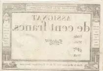 Francia 100 Francs - 18 Nivose An III - (07.01.1795) - Sign. Dehogues - Serial 3740