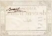 Francia 100 Francs - 18 Nivose An III - (07.01.1795) - Sign. Dubra - Serial 3316