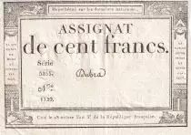 Francia 100 Francs - 18 Nivose An III - (07.01.1795) - Sign. Dubra - Serial 5255 - P.78