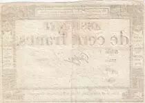 Francia 100 Francs - 18 Nivose An III - (07.01.1795) - Sign. Goussu - P.A.78 - Serial 5255