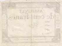 Francia 100 Francs - 18 Nivose An III - (07.01.1795) - Sign. Goussu - Serial 4519