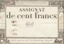 Francia 100 Francs - 18 Nivose An III - (07.01.1795) - Sign. Gros - Serial 1696