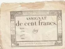 Francia 100 Francs - 18 Nivose An III - (07.01.1795) - Sign. Haze - Serial 4799
