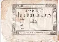 Francia 100 Francs - 18 Nivose An III - (07.01.1795) - Sign. Lassia - Serial  84