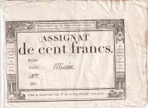Francia 100 Francs - 18 Nivose An III - (07.01.1795) - Sign. Lassia - Serial  84