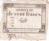 Francia 100 Francs - 18 Nivose An III - (07.01.1795) - Sign. Lassia - Serial  84