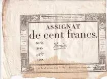 Francia 100 Francs - 18 Nivose An III - (07.01.1795) - Sign. Lassia - Serial  84