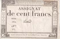Francia 100 Francs - 18 Nivose An III - (07.01.1795) - Sign. Lassia - Serial  84