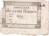 Francia 100 Francs - 18 Nivose An III - (07.01.1795) - Sign. Lassia - Serial  84
