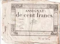 Francia 100 Francs - 18 Nivose An III - (07.01.1795) - Sign. Lassia - Serial  84