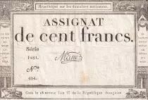 Francia 100 Francs - 18 Nivose An III - (07.01.1795) - Sign. Man&eacute; - Serial 1481 - P.78