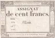Francia 100 Francs - 18 Nivose An III - (07.01.1795) - Sign. Morin - Serial 1478 - P.78