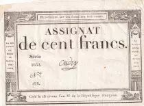 Francia 100 Francs - 18 Nivose An III - (07.01.1795) - Sign. Oudry - Serial 3920