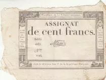 Francia 100 Francs - 18 Nivose An III - (07.01.1795) - Sign. Oudry - Serial 3920