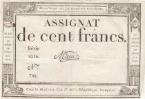 Francia 100 Francs - 18 Nivose An III - (07.01.1795) - Sign. Oudry - Serial 3920