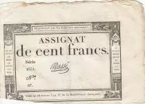 Francia 100 Francs - 18 Nivose An III - (07.01.1795) - Sign. Oudry - Serial 3920