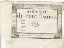 Francia 100 Francs - 18 Nivose An III - (07.01.1795) - Sign. Oudry - Serial 3920