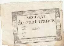 Francia 100 Francs - 18 Nivose An III - (07.01.1795) - Sign. Oudry - Serial 3920