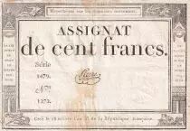 Francia 100 Francs - 18 Nivose An III - (07.01.1795) - Sign. Pierre  - Serial 1479 - P.78