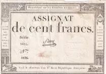 Francia 100 Francs - 18 Nivose An III - (07.01.1795) - Sign. Saxy  - Serial 1692 - P.78