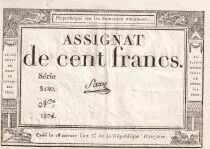 Francia 100 Francs - 18 Nivose An III - (07.01.1795) - Sign. Saxy - Serial 3420 - P.78