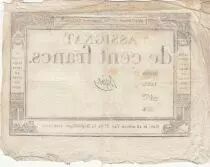 Francia 100 francs - 18 Nivose An III - 1794 - F+ - Sign. Bajot - Serial 1232