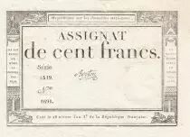 Francia 100 francs - 18 Nivose An III - 1794 - Sign. Berton - Serial 5519