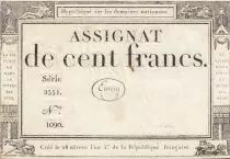 Francia 100 francs - 18 Nivose An III - 1794 - Sign. Emery - Serial 2551