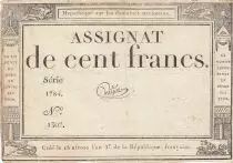 Francia 100 francs - 18 Nivose An III - 1794 - Sign. Guyon - Serial 1784