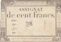 Francia 100 francs - 18 Nivose An III - 1794 - Sign. Moret - Serial 4021