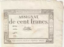Francia 100 francs - 18 Nivose An III - 1795 - Sign. Bellet - Serial 5519