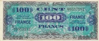 Francia 100 Francs - Allied Military Currency - 1944 - Serial 6 - Num 9557182