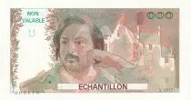 Francia 100 Francs - Balzac 1980 - Proof recto & verso with watermark - Serial A.007 - Echantillon - UNC